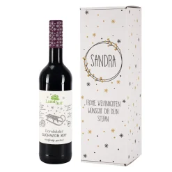Glühwein mit persönlicher Flaschenverpackung