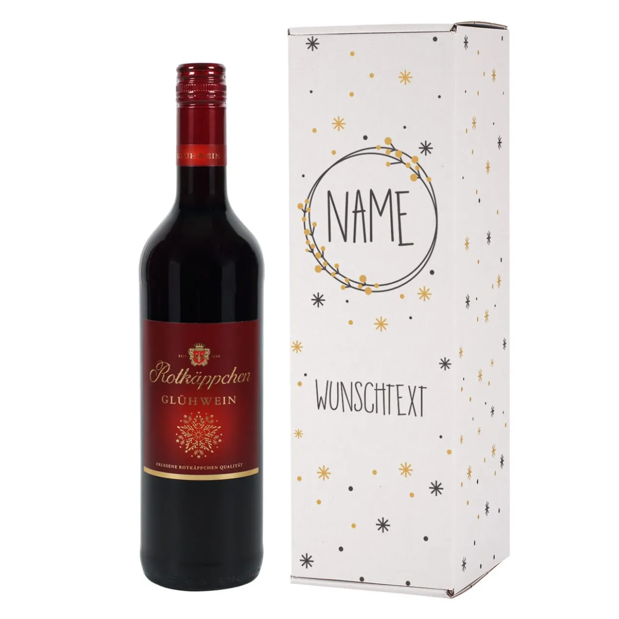 Glühwein mit persönlicher Flaschenverpackung