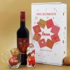 Glühweinset mit graviertem Glas und Lindt Schokoweihnachtsmann in persönlicher Box