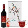 Glühweinset - Winterzweig - mit Glas und Lindt Schokoweihnachtsmann