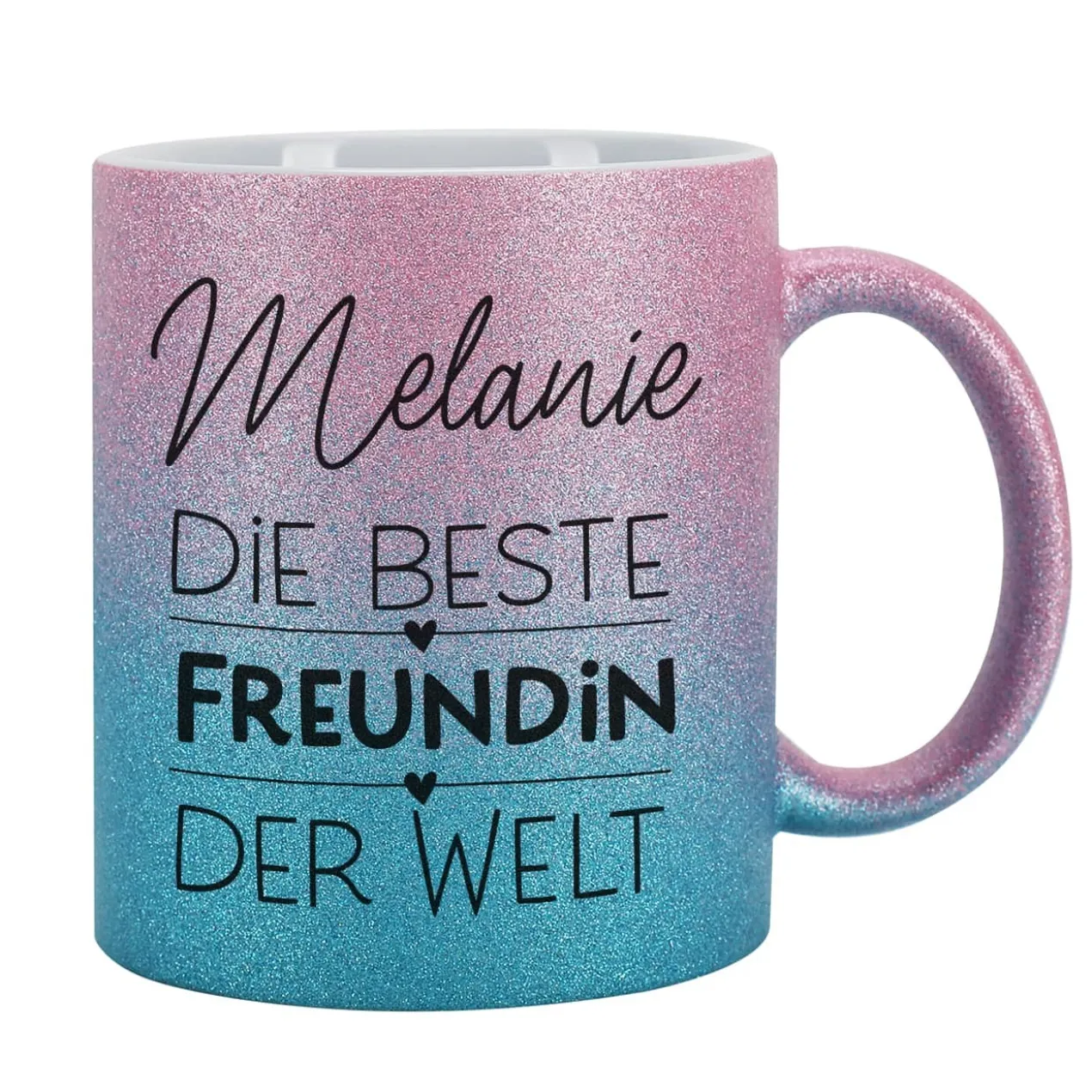 Glitzertasse für die beste Freundin, Kollegin oder Schwester der Welt