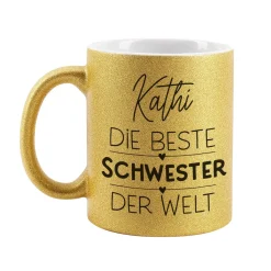 Glitzertasse für die beste Freundin, Kollegin oder Schwester der Welt