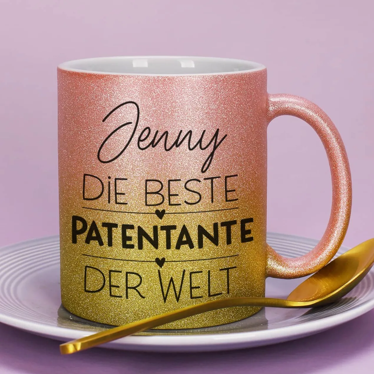 Glitzertasse für die beste Freundin, Kollegin oder Schwester der Welt
