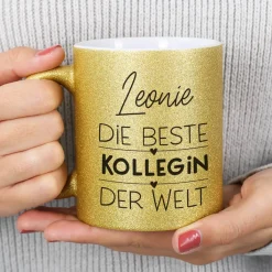 Glitzertasse für die beste Freundin, Kollegin oder Schwester der Welt
