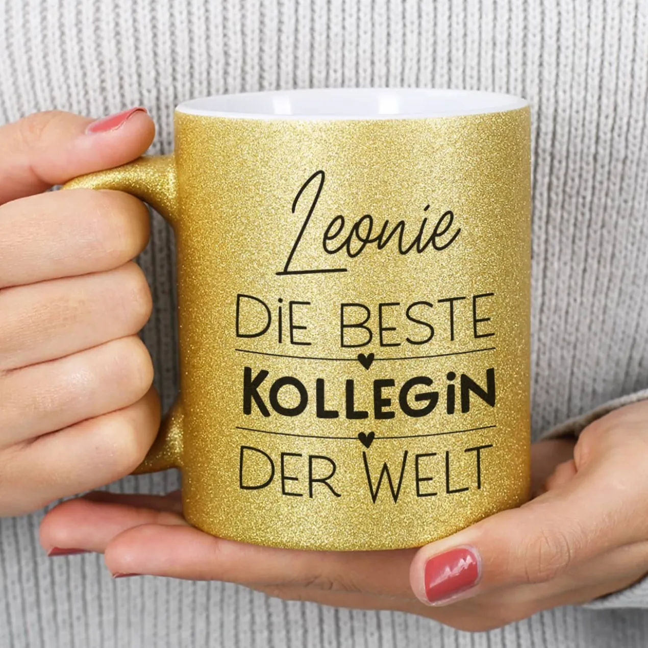 Glitzertasse für die beste Freundin, Kollegin oder Schwester der Welt