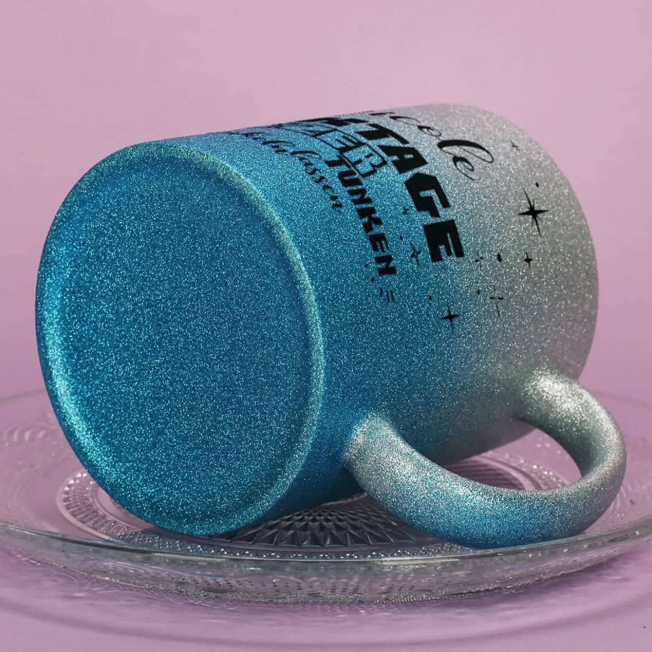 Glitzertasse in 3 Farben - Kacktage funkeln lassen - mit Name persönlich bedruckt