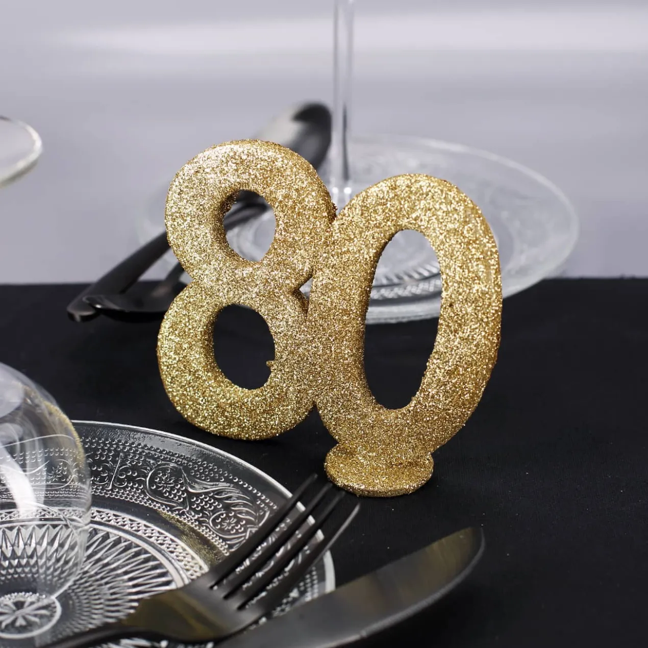 Goldene Dekozahl 80 - zum Geburtstag