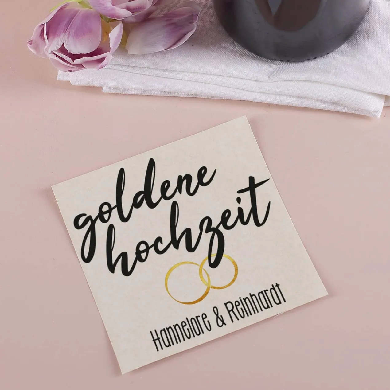 Goldene Hochzeit - Flaschenetikett mit Namensaufdruck