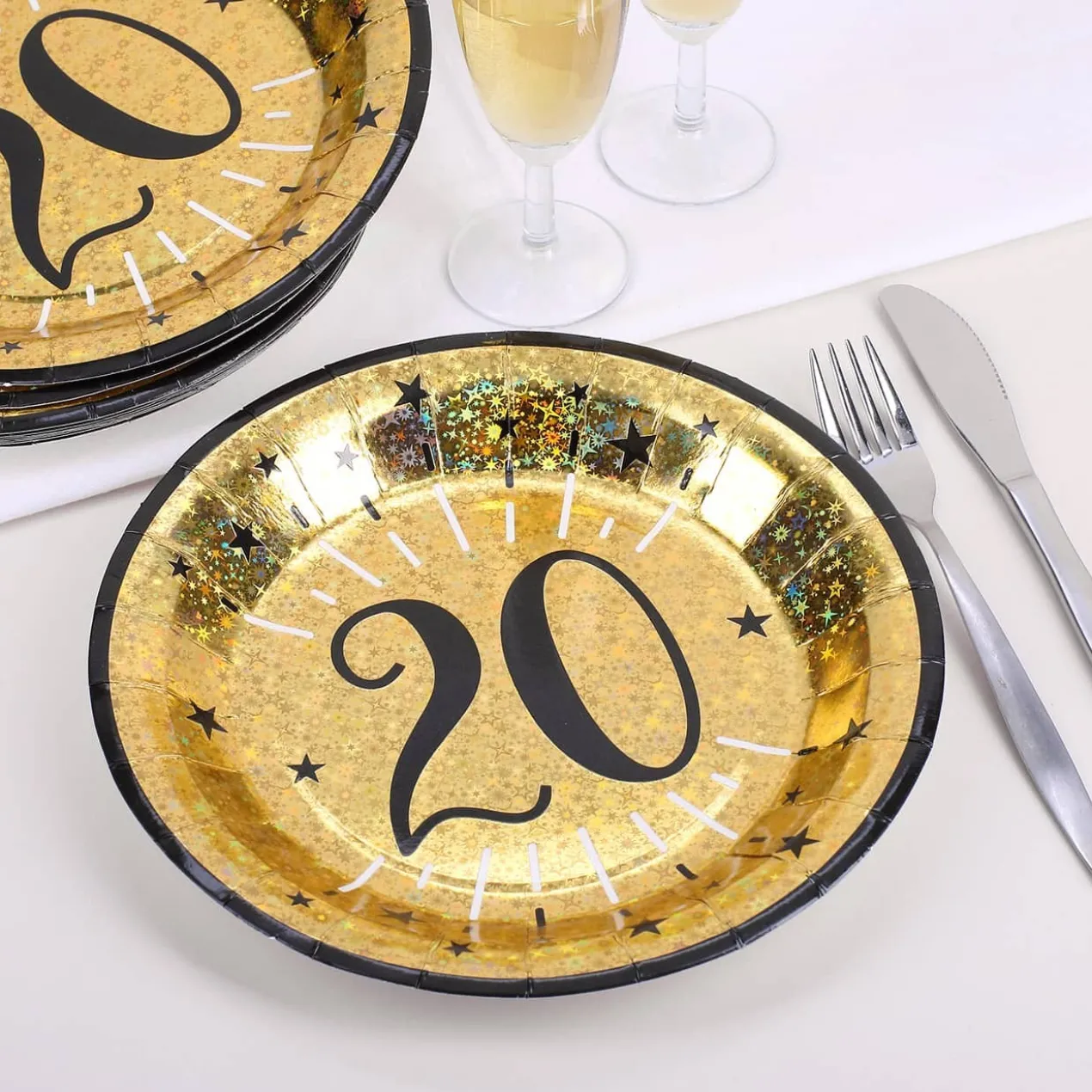 10 Goldene Pappteller zum 20.Geburtstag