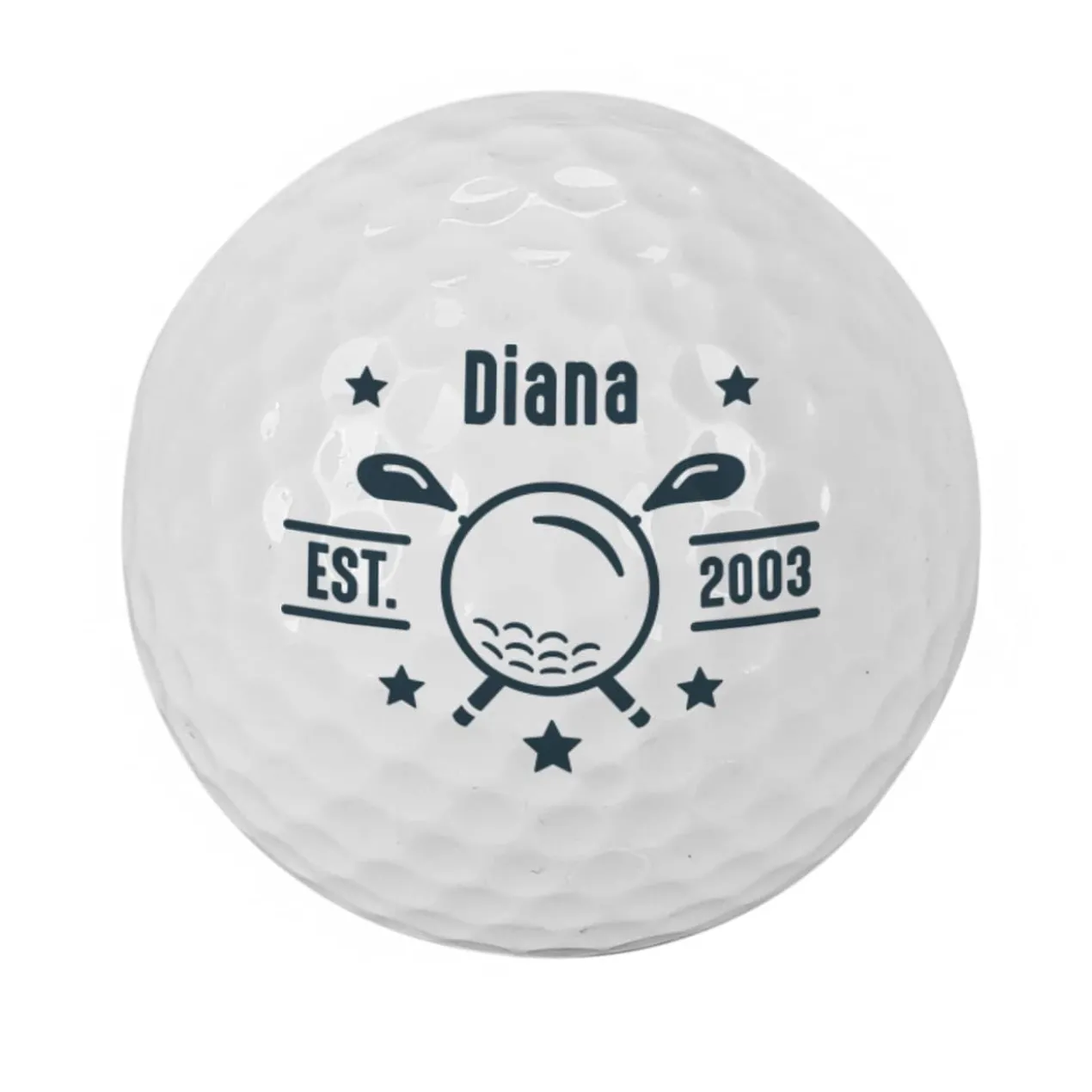 3 Golfbälle mit Wunschname und Jahr personalisiert