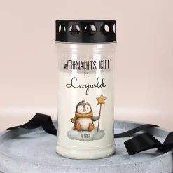 Grablicht zu Weihnachten personalisiert mit Name | Weihnachtslicht | 2 Größen