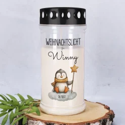 Grablicht zu Weihnachten personalisiert mit Name | Weihnachtslicht | 2 Größen