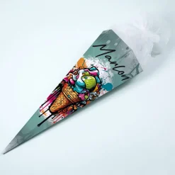Graffiti Schultüte mit Eis-Motiv und Name