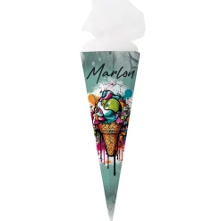 Graffiti Schultüte mit Eis-Motiv und Name
