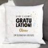 Gratulation, du hast es geschafft! Kissen mit Name und Wunschtext