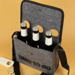 Graue Umhängetasche - Bier to go - für Männer zum Vatertag