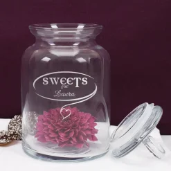 Gravierte Glasdose Sweets for... mit Wunschname