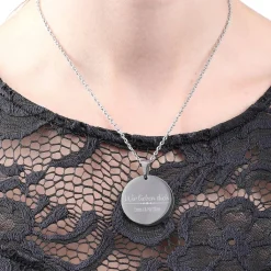 Gravierte Halskette mit Ihren Wunschtexten - in silber, schwarz oder roségold