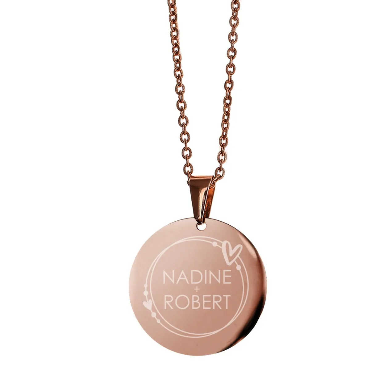 Gravierte Namenskette mit Herzen | Silber, Schwarz oder Roségold
