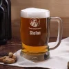 gravierter Bierkrug für Feuerwehrmänner mit Name und Dienstgrad, 0,5 L