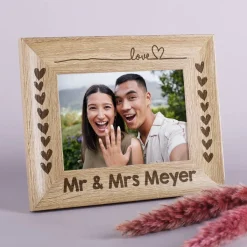 Gravierter Bilderrahmen - Love - in 3 Größen mit Ihrem Wunschtext