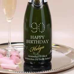 Gravierter Champagner zum 90. MADE WITH SWAROVSKI® ELEMENTS
