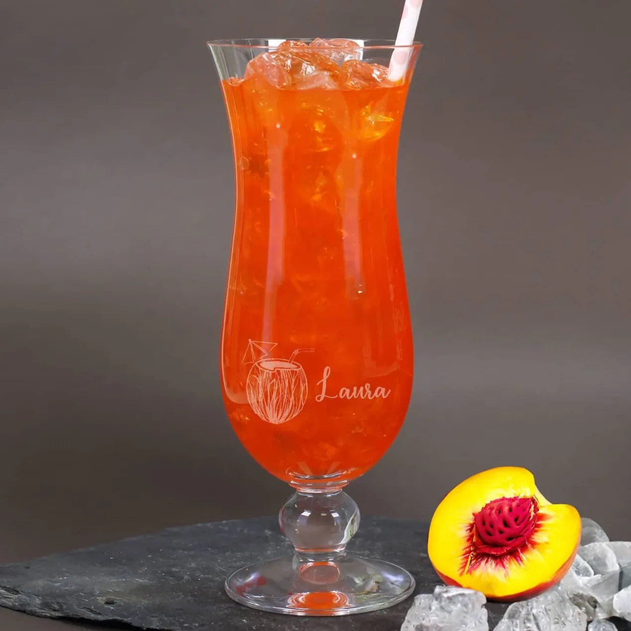 Graviertes Cocktailglas mit Wunschnamen Kokosnuss