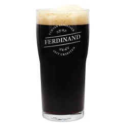 Graviertes Pint Bier Glas für echte Geniesser seit Urzeiten mit Wunschname