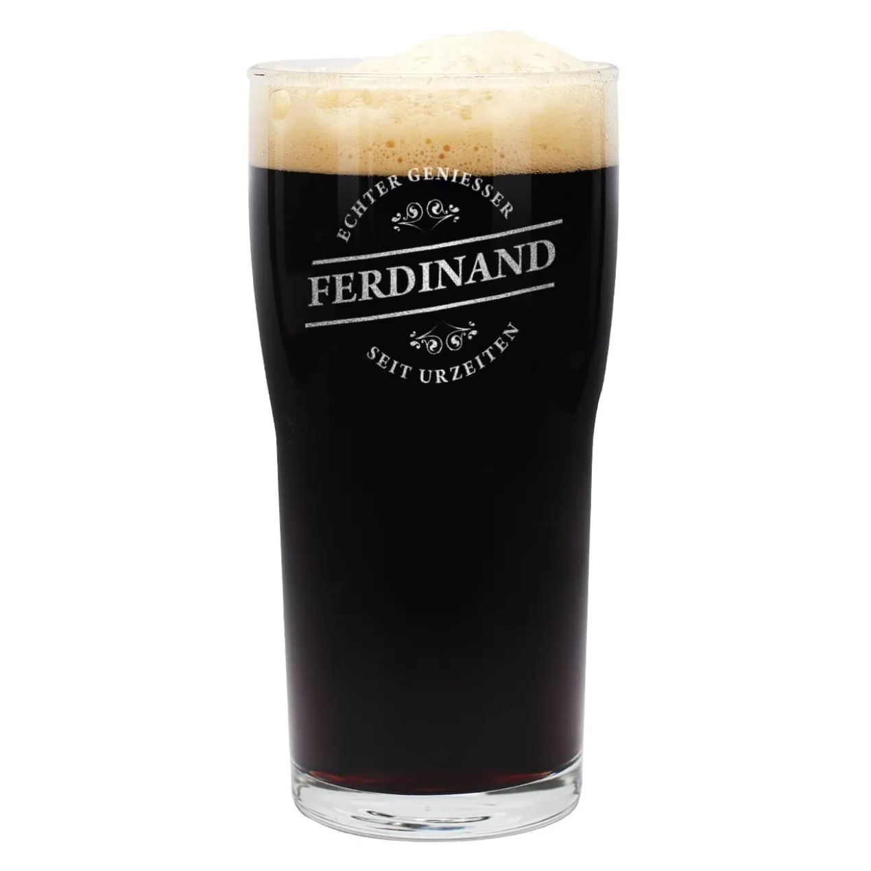 Graviertes Pint Bier Glas für echte Geniesser seit Urzeiten mit Wunschname