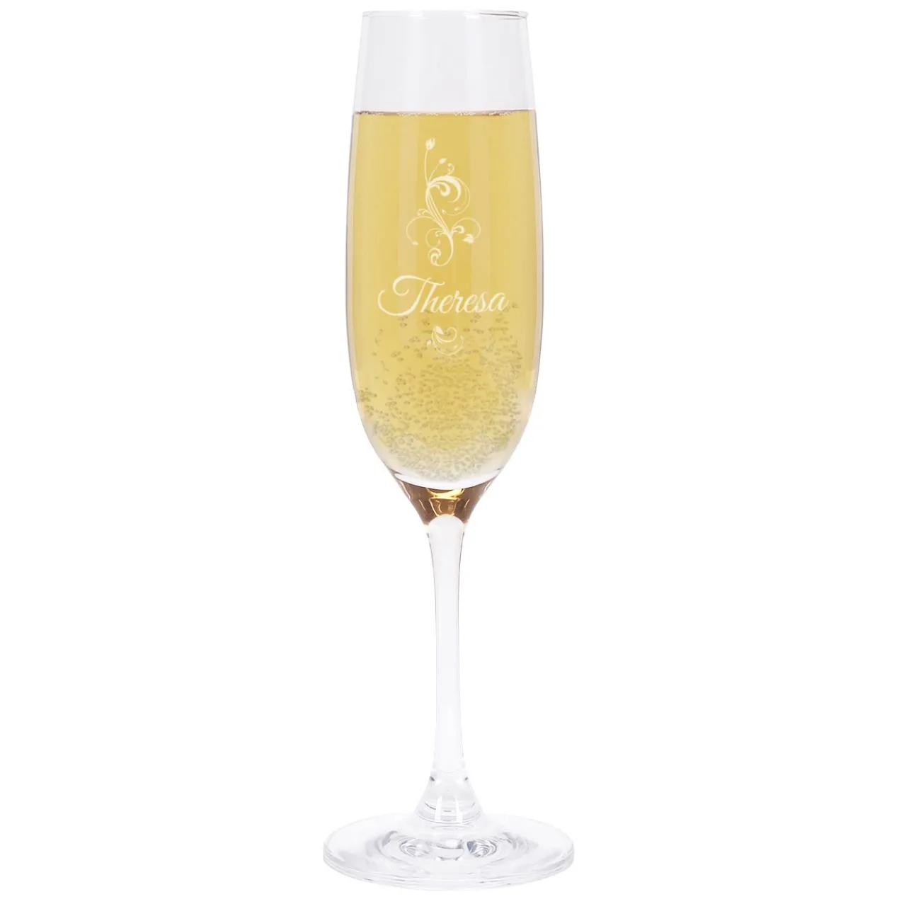 graviertes Sektglas Flower Edition mit Wunschnamen