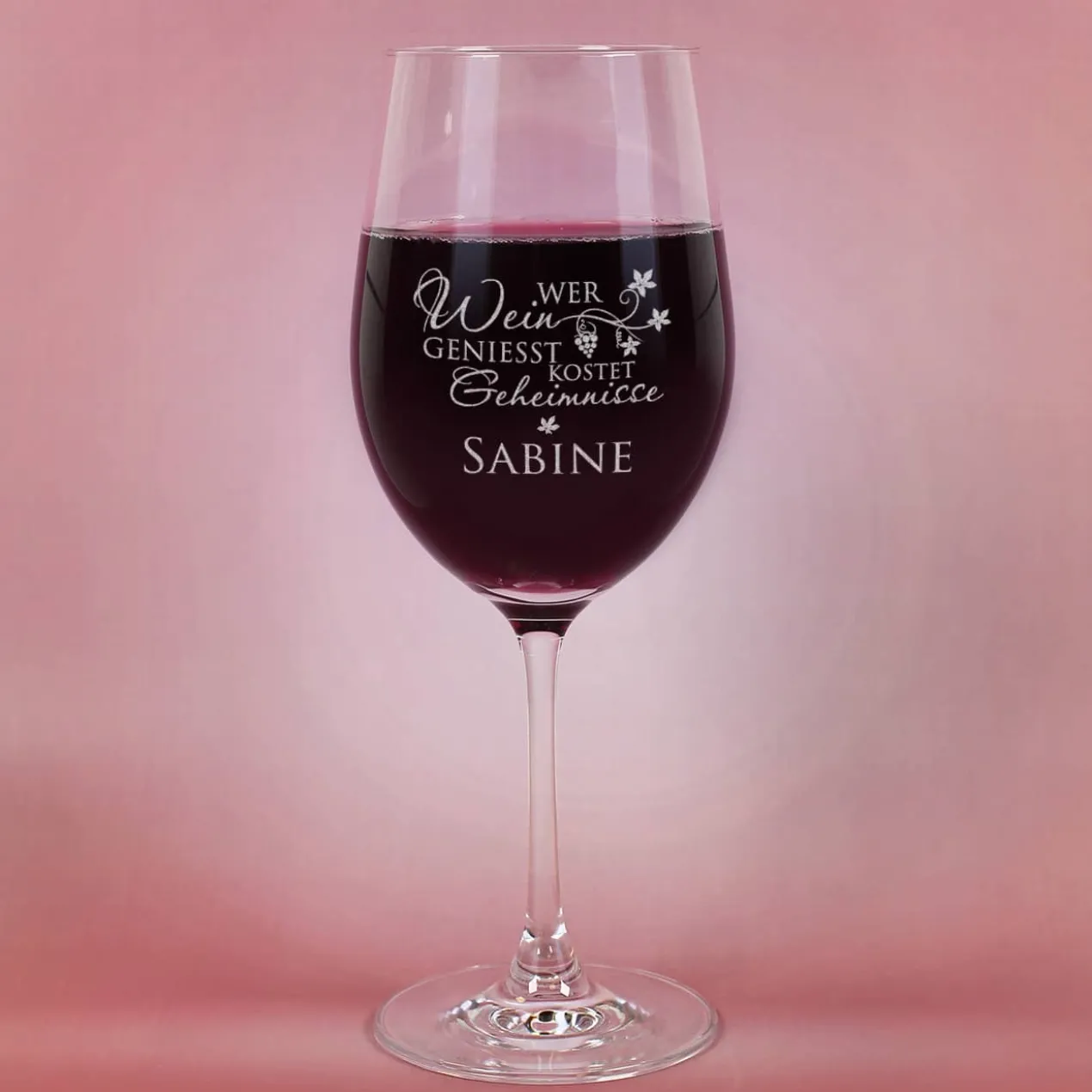 graviertes Weinglas WER WEIN GENIESST... mit Wunschname