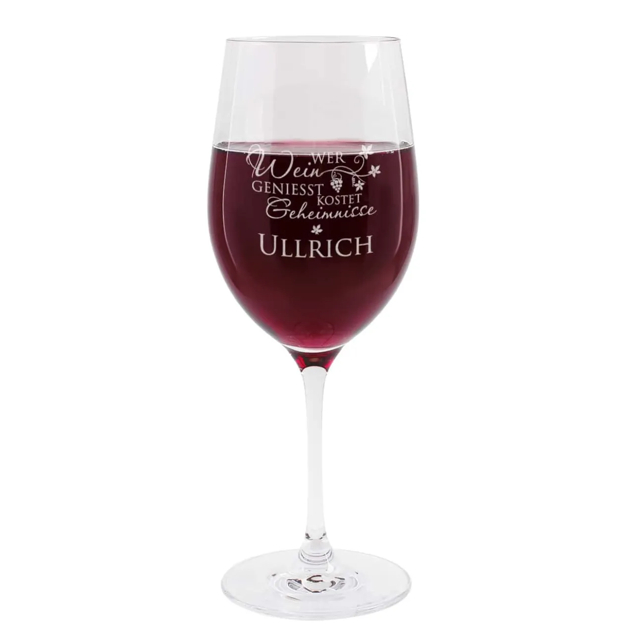 graviertes Weinglas WER WEIN GENIESST... mit Wunschname