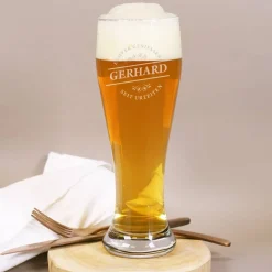 graviertes Weizenbierglas Echter Geniesser mit Wunschname