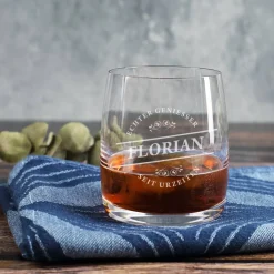 graviertes Whiskeyglas Echter Geniesser mit Name von Bohemia Cristal