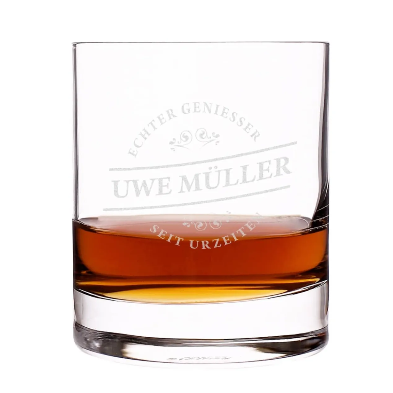 Graviertes Whiskyglas Echter Geniesser mit Wunschnamen