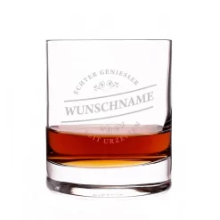 Graviertes Whiskyglas Echter Geniesser mit Wunschnamen