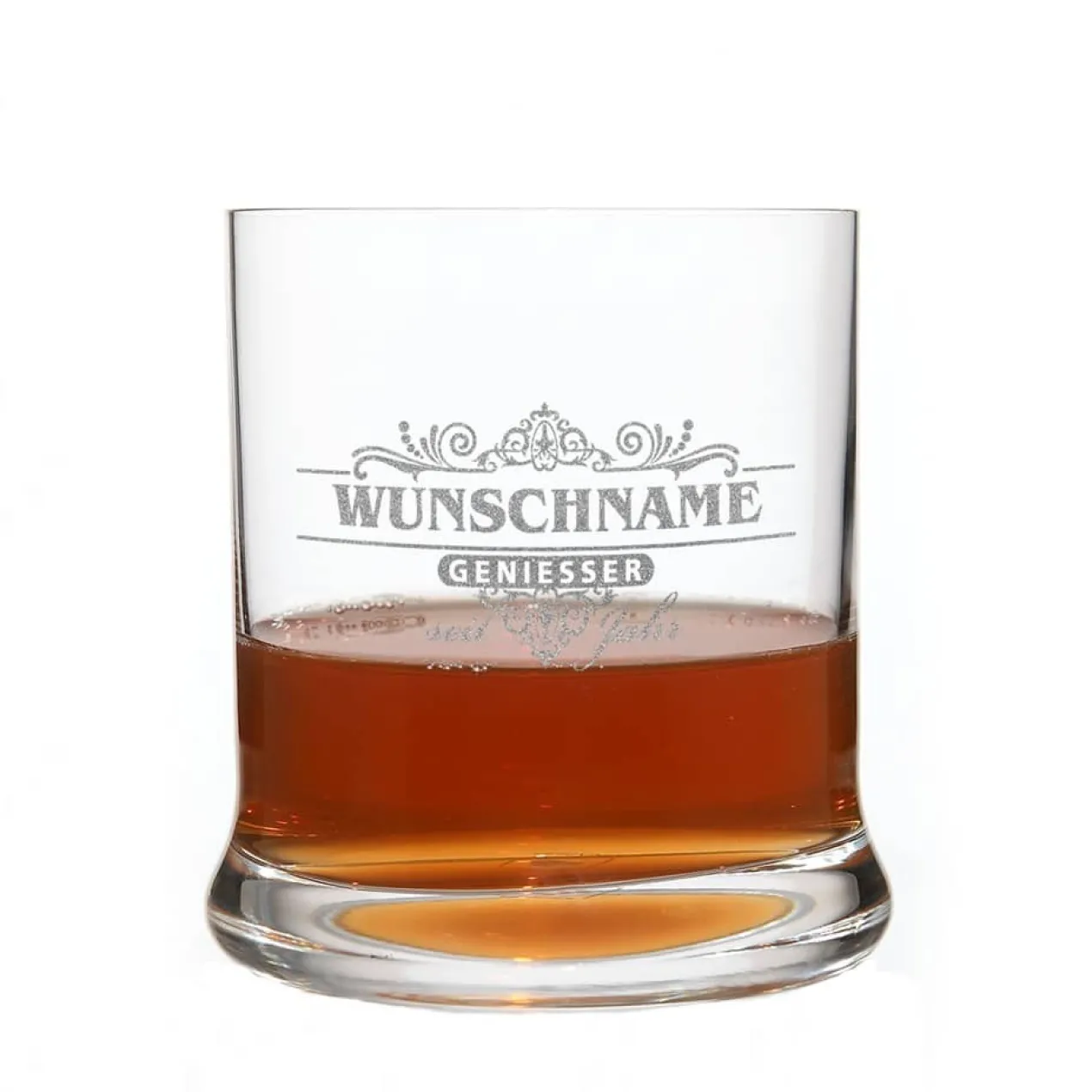 graviertes Whiskyglas Geniesser Limited mit Name und Geburtsjahr