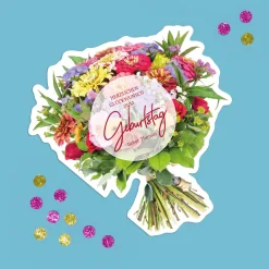 Große Klappkarte Blumenstrauß zum Geburtstag mit Name