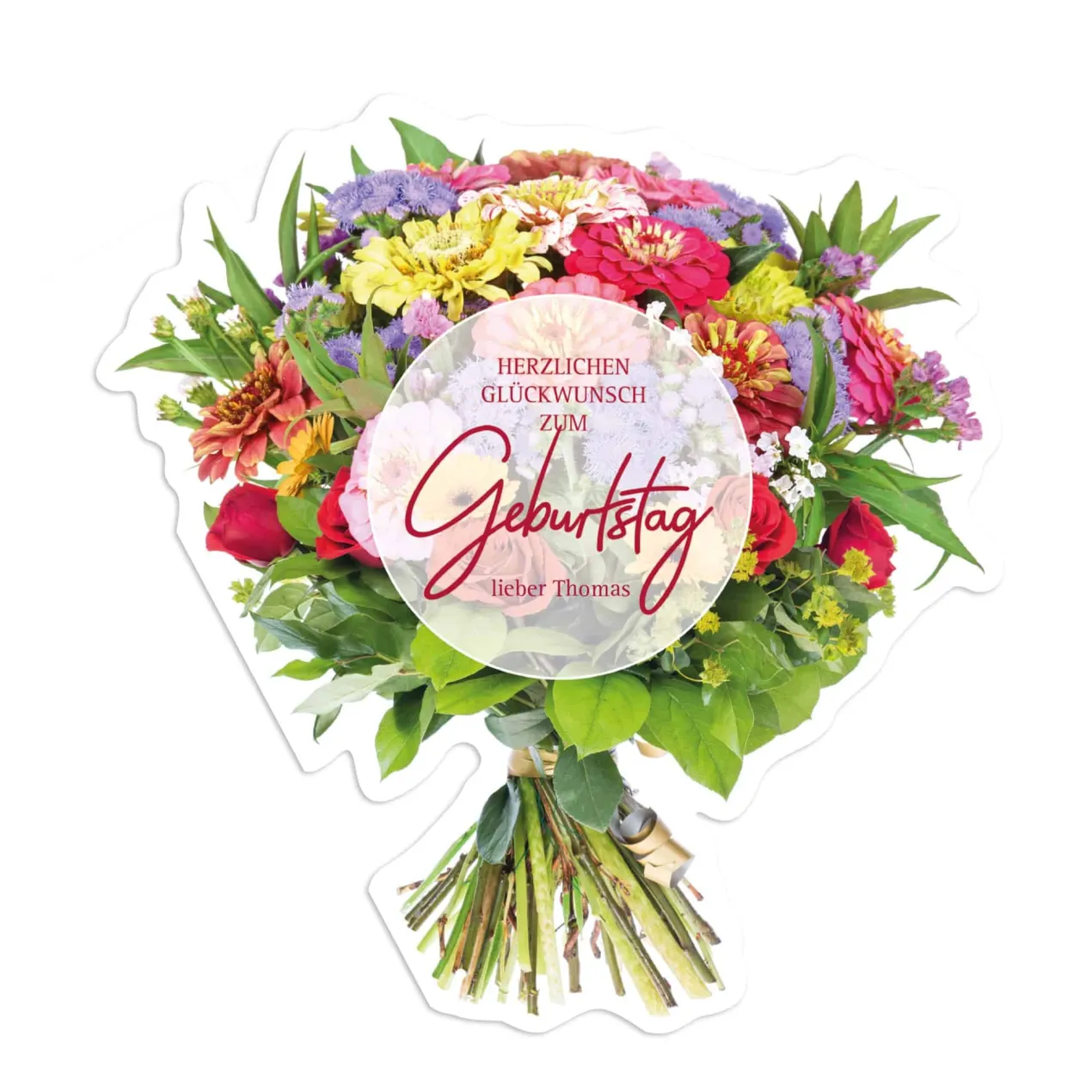 Große Klappkarte Blumenstrauß zum Geburtstag mit Name