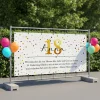 Großer Bauzaun Banner zum Geburtstag mit Name, Alter & Wunschtext personalisiert | Konfetti Design