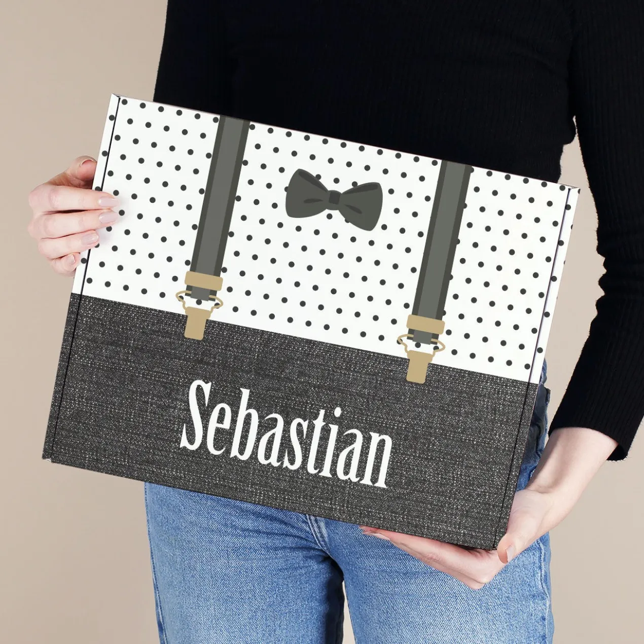 Großer Geschenkkarton für Männer mit Wunschname