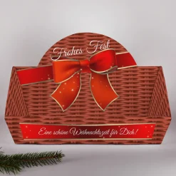 Großer Geschenkkorb zu Weihnachten mit Ihrem Wunschtext