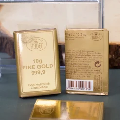 Großer Gold Koffer mit Schokolade | Geldgeschenk