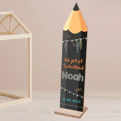 Großer Holzstift zur Einschulung mit Name und Datum 80x20cm