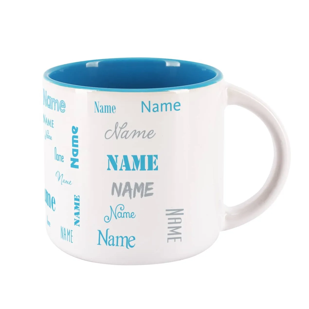 Großer Kaffeepott mit Ihrem Namen in verschiedenen Schriftarten