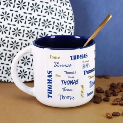 Großer Kaffeepott mit Ihrem Namen in verschiedenen Schriftarten