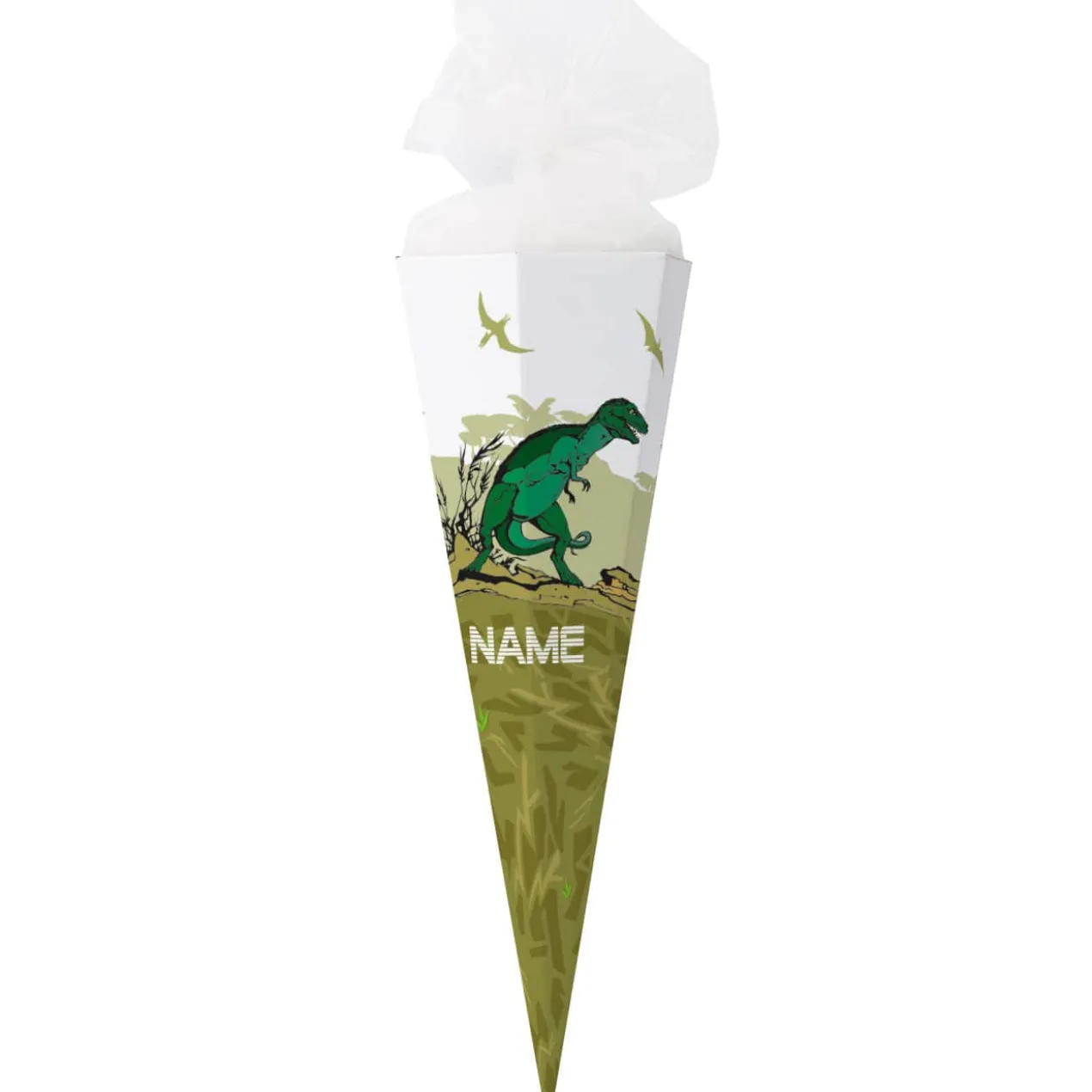 Große Schultüte für Jungen mit Dinosaurier und Name
