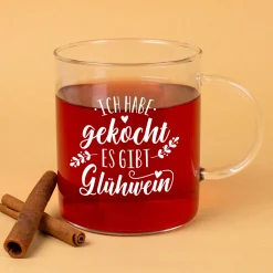 Großes Glühweinglas von Leonardo mit lustigem Spruch 'Ich habe gekocht' | Wichtelgeschenk