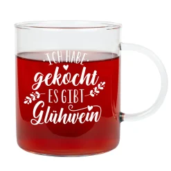 Großes Glühweinglas von Leonardo mit lustigem Spruch 'Ich habe gekocht' | Wichtelgeschenk