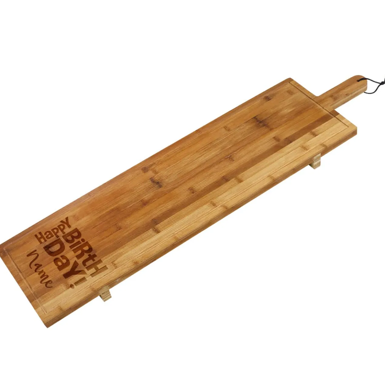 Großes 1 Meter Bambusbrett zum Geburtstag mit Name graviert